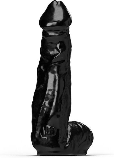 All Black Ρεαλιστικό Dildo με Όρχεις και Βεντούζα Μαύρο