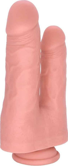 Guilty Toys Διπλό Dildo με Βεντούζα Flesh