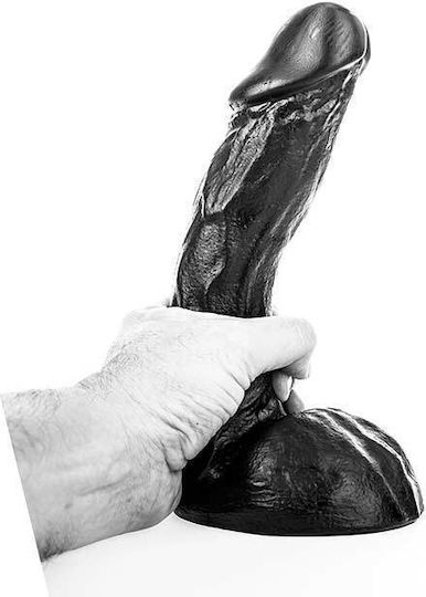 All Black Ρεαλιστικό Dildo με Βεντούζα Μαύρο