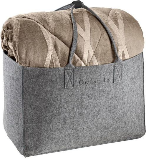 Guy Laroche Sherpa Comforter Set King Size 260x240cm Zadic Camel 530 GSM