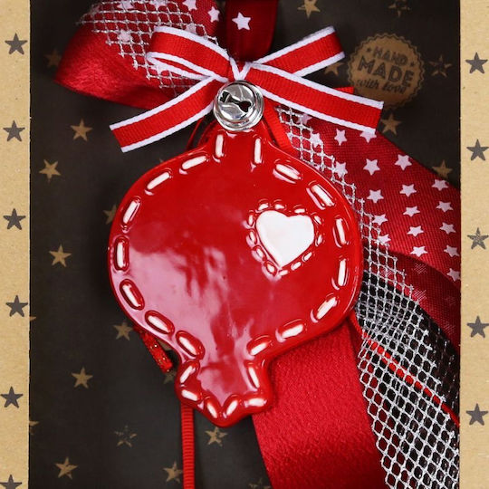Synchronia Hanging Pomegranate Lucky Charm Red Ceramic