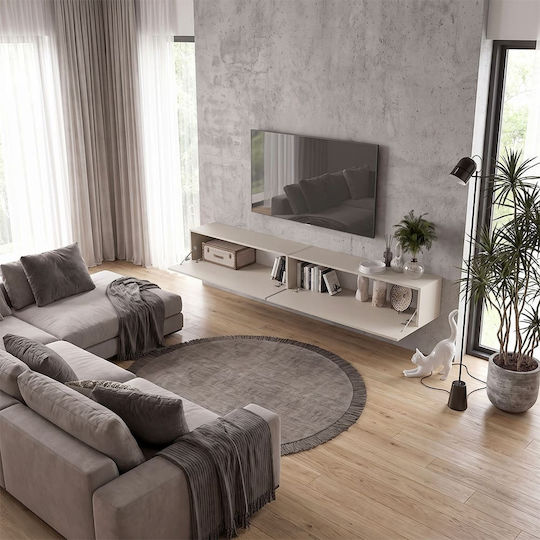 Espanse TV Stand in Metal & Wood Beige L241.8xW31.7xH30cm