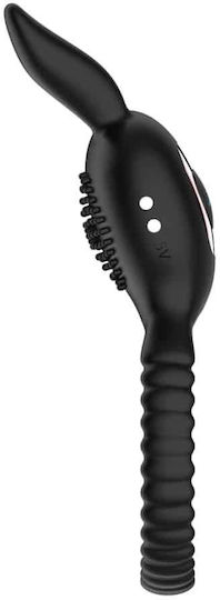 Inel Dublu pentru Penis Bunny Ring Guilty Toys 10 Vibrații Negru