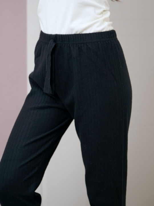 Goodnight Winter Cotton Women's Pyjama Trousers Black