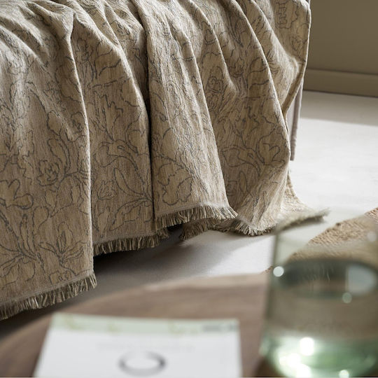 Gofis Home Aradia Chenille Armchair Throw 180x180cm Beige