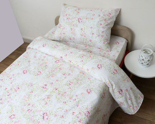 Anna Riska Semi Double Fitted Bed Sheet Set 120x205+25cm Pink (3pcs)
