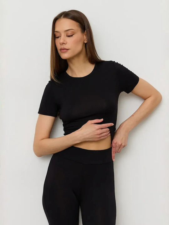 Chicret Set de Pijamale de Iarnă pentru Femei Negru