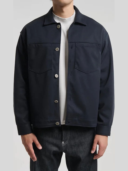Long Sleeve Denim Overshirt Navy