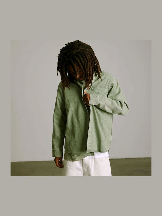 Carson Overdyed Denim Μακρυμάνικο Τζιν Πουκάμισο Olive