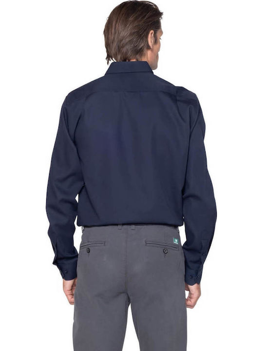 The Bostonians Dobby Cotton Shirt Regular Fit Dark Blue