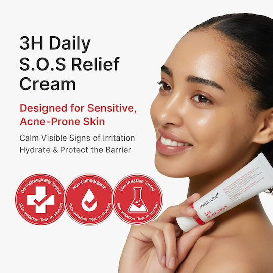 Hypochlorous 3H Relief Redness-Reducing Face Moisturizing Cream with Hyaluronic Acid & Aloe Vera 50ml