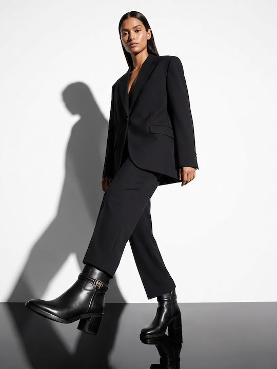 Leather Women's Ankle Boots Black