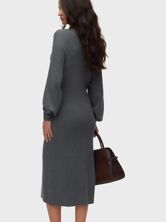 Миди рокля Medium Grey Melange