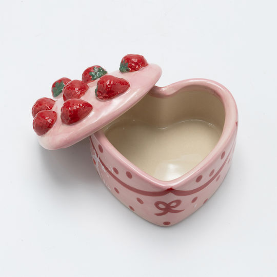 Eurolamp Set of 2 General-Purpose Ceramic Jars with Lids Pink 2 Pieces