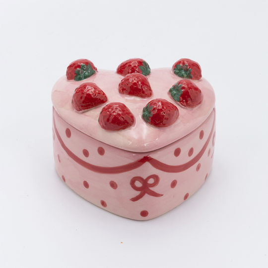 Eurolamp Set of 2 General-Purpose Ceramic Jars with Lids Pink 2 Pieces