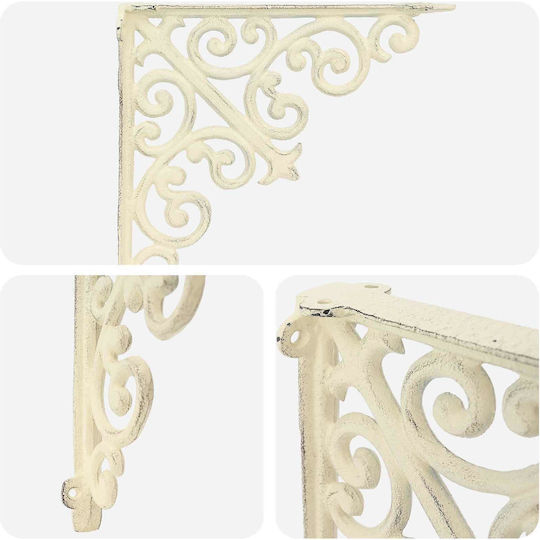 vidaXL Heavy-Duty Shelf Bracket Made of Stainless Steel in White 140x140mm 2 pcs 42038813