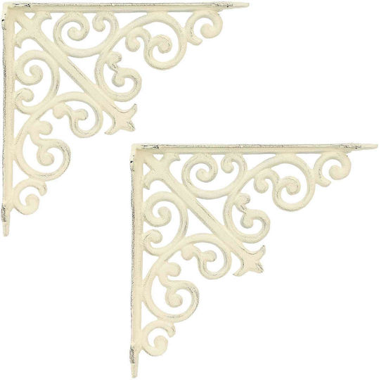 vidaXL Heavy-Duty Shelf Bracket Made of Stainless Steel in White 140x140mm 2 pcs 42038813