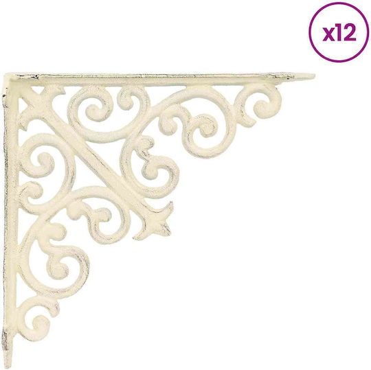 vidaXL Heavy-Duty Shelf Bracket in White Stainless Steel 95x95mm 12 pcs 42038810
