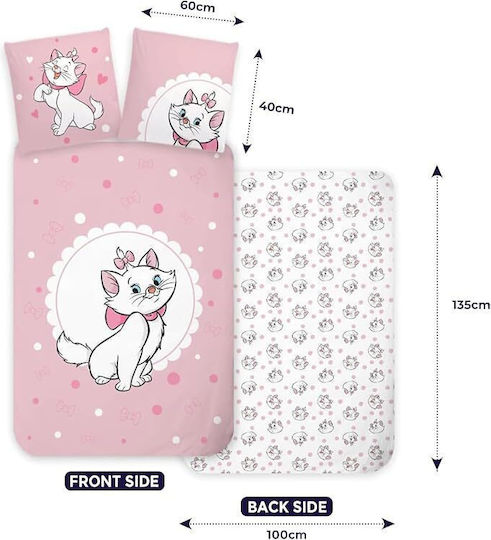 Disney Aristocats Marie Cat Bettwäsche-Set für das Babybett Rosa