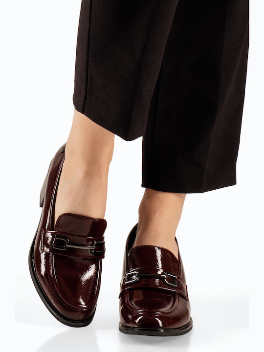 Λουστρίνι Γυναικεία Loafers σε Μπορντό Χρώμα SD57098