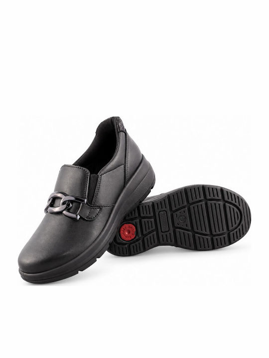 Leather Women's Moccasins in Black