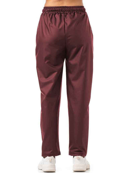 Burgundy Leather Women's Trousers