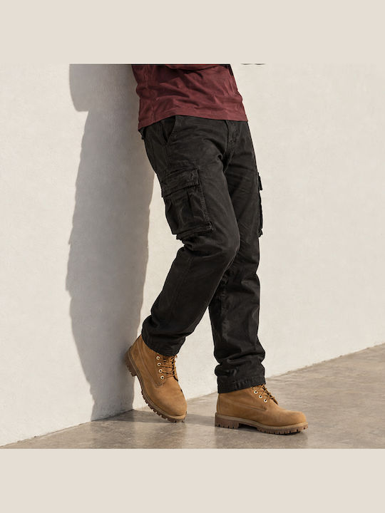 Ανδρικό Παντελόνι Cargo Regular Fit Μαύρο