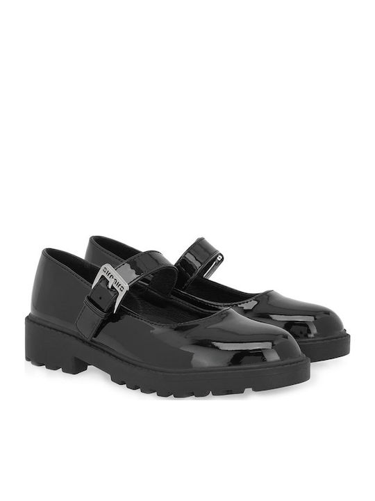 Anatomic Kids Ballerinas with Adjustable Metal Clasp in Black Patent Leather