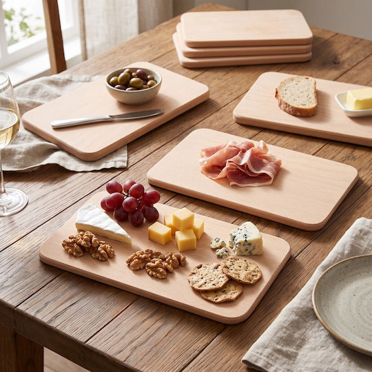 Creative Set Schneidebrett Holz Beige 28x15 cm 5 Stück