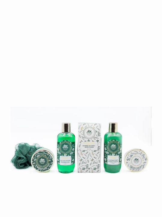 Becasan Cutie Colecție Spa cu Lemn de Santal Set de Îngrijire pentru Hidratare & Curățarea Corpului 5 Bucăți