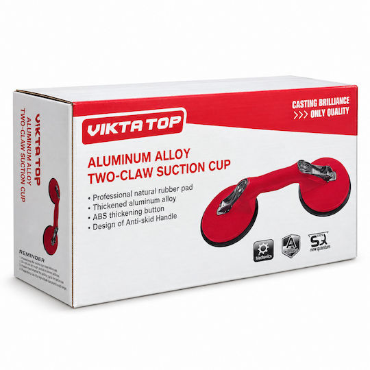 Vikta Top Ventuză Dublă cu Vid pentru Plăci Ceramice și Sticlă, Corp din Aluminiu H27