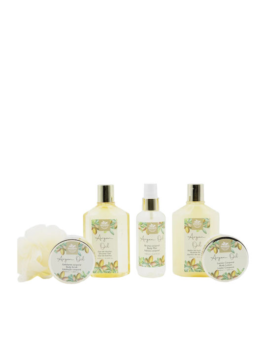 Becasan Coș de Răchită cu Ulei de Argan Set de Îngrijire pentru Hidratare și Curățarea Corpului 6 Bucăți