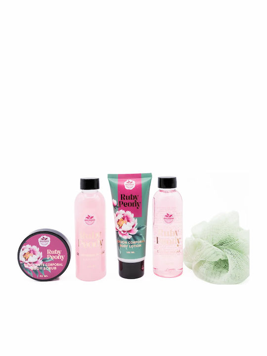Becasan Set de Îngrijire Ruby Peony Lantern pentru Hidratare și Curățarea Corpului 5 Bucăți