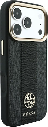 Case Iphone 18 Pro Max Iphone 17 Pro Max Guess Leather 4g Stripe Round Classic Logo Magsafe Black