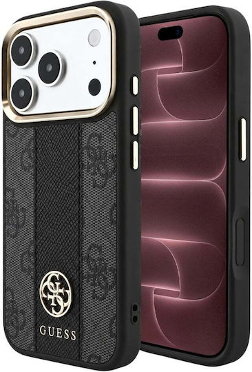 Case Iphone 18 Pro Max Iphone 17 Pro Max Guess Leather 4g Stripe Round Classic Logo Magsafe Black