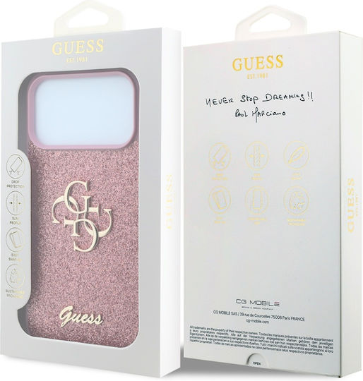 Case Iphone 18 Pro Iphone 17 Pro – Guess Fixed Glitter Big 4g – Pink