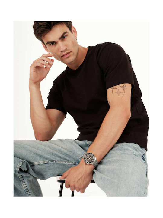 Men's Battery Chronograph Watch with Silver Stainless Steel Bracelet