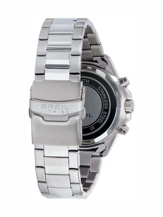 Men's Battery Chronograph Watch with Stainless Steel Bracelet Silver