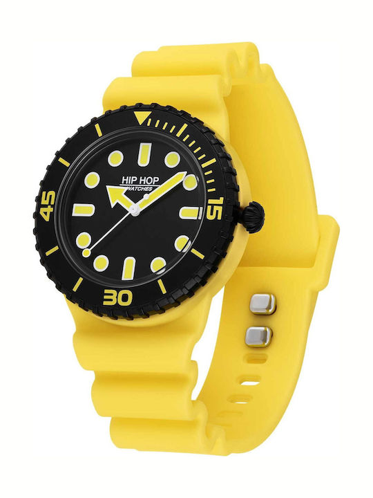 Men's Battery-Powered Watch with Silicone Strap Yellow / Black