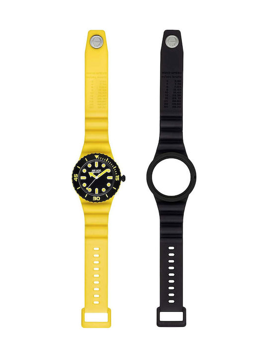 Men's Battery-Powered Watch with Silicone Strap Yellow / Black