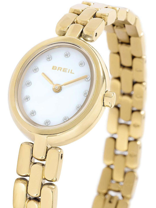 Women's Battery-Powered Watch with Gold Stainless Steel Bracelet