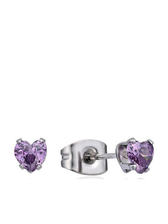 Asimi Steel Earrings Colorful Hearts – 1 Pair