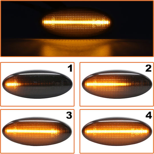 Opel Vectra B 95-02 Led Side Indicator Smoked Dynamic 2 Pcs Set