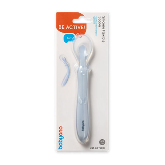 Babyono Baby-Löffel aus Silikon Blau