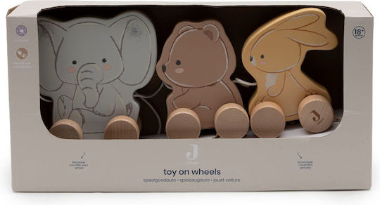 Дървена играчка за дърпане Jollies On Wheels