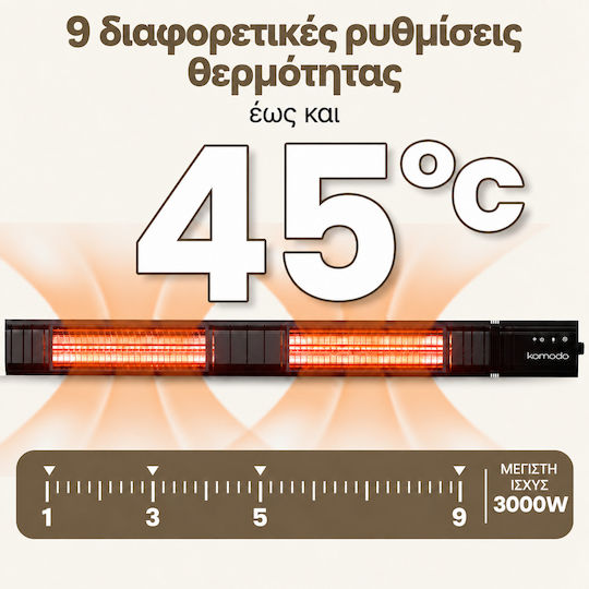 Komodo Electric Infrared Heater with 3kW Power