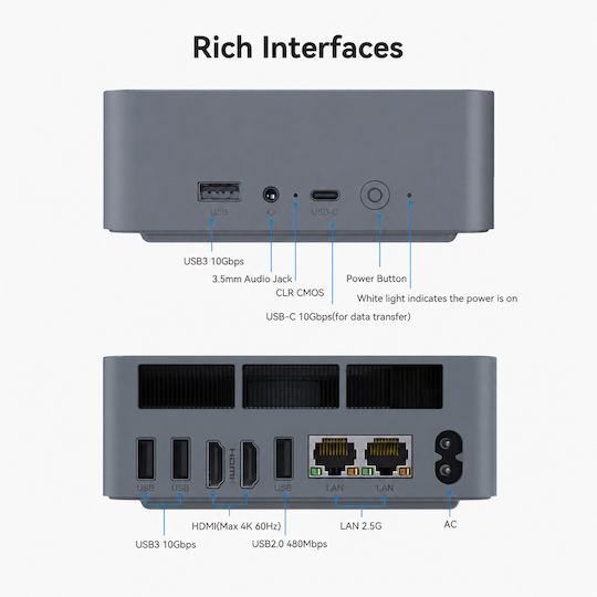 EQi13 Mini PC (Core i5-13420H/16GB DDR4/500GB SSD/W11 Pro)
