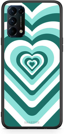 Smartfits Hearts Back Cover Plastic / Silicone Green (Oppo Find X3 Lite)