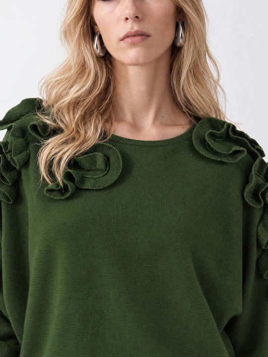 Women's Long Sleeve Green Blouse