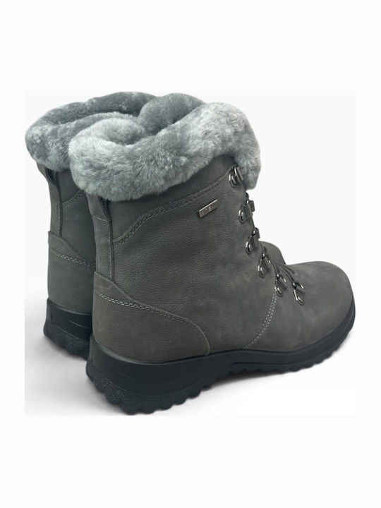 Leather Women's Ankle Boots Grey
